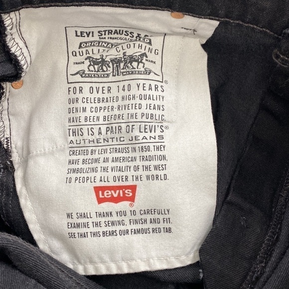 VINTAGE 90s LEVI’S 521 Tapered Fit Tapered Leg Black High Waisted Mom Jeans 18 - Picture 9 of 9